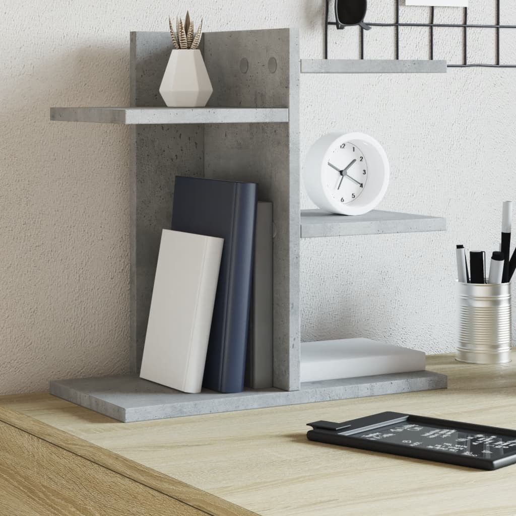 vidaXL Mehrzweckregal NA Ablage Regal Schreibtischregal Schreibtischorganizer Betongrau 42x2