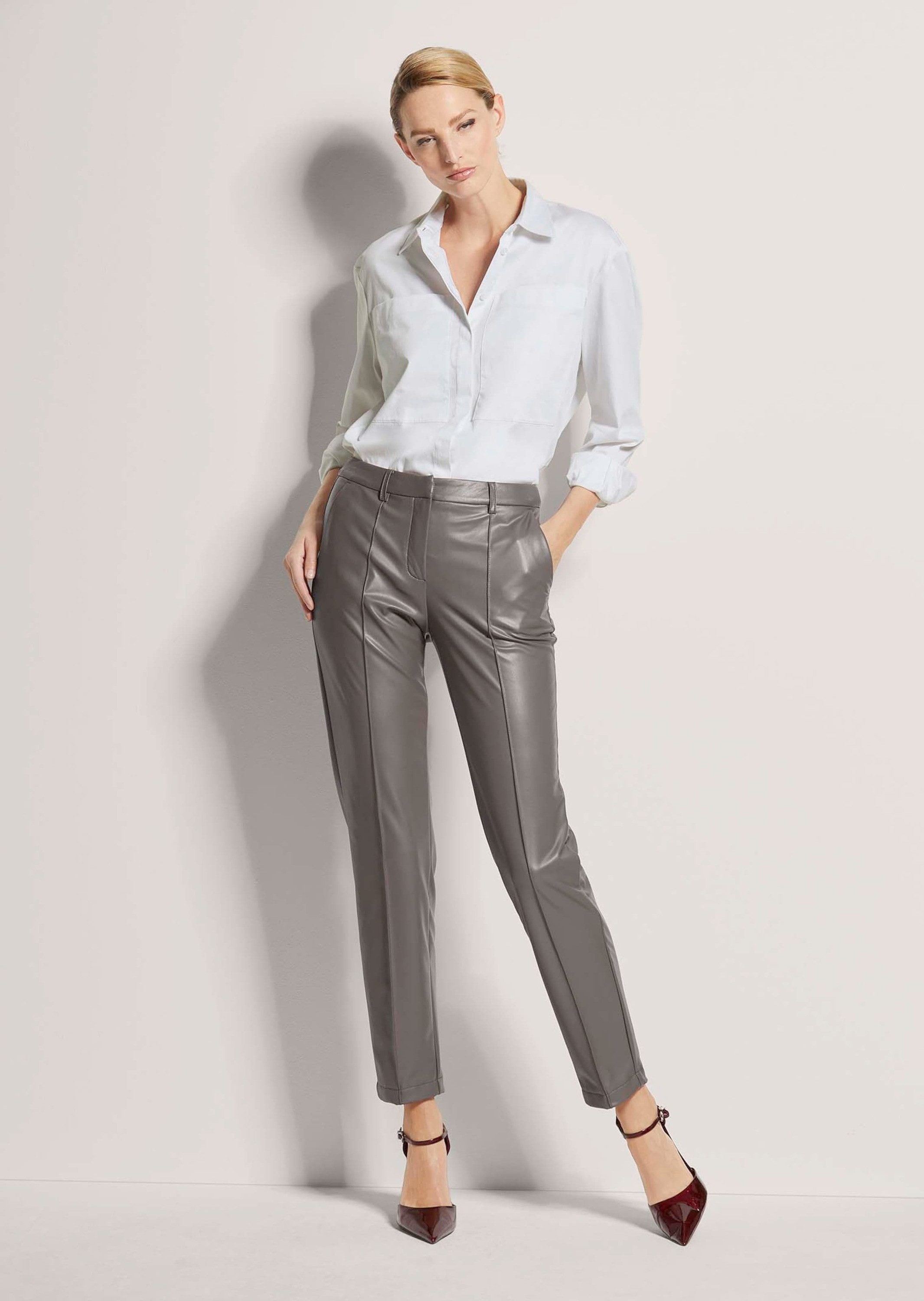 MADELEINE Stretch-Hose Kunstlederhose mit Biesen günstig online kaufen