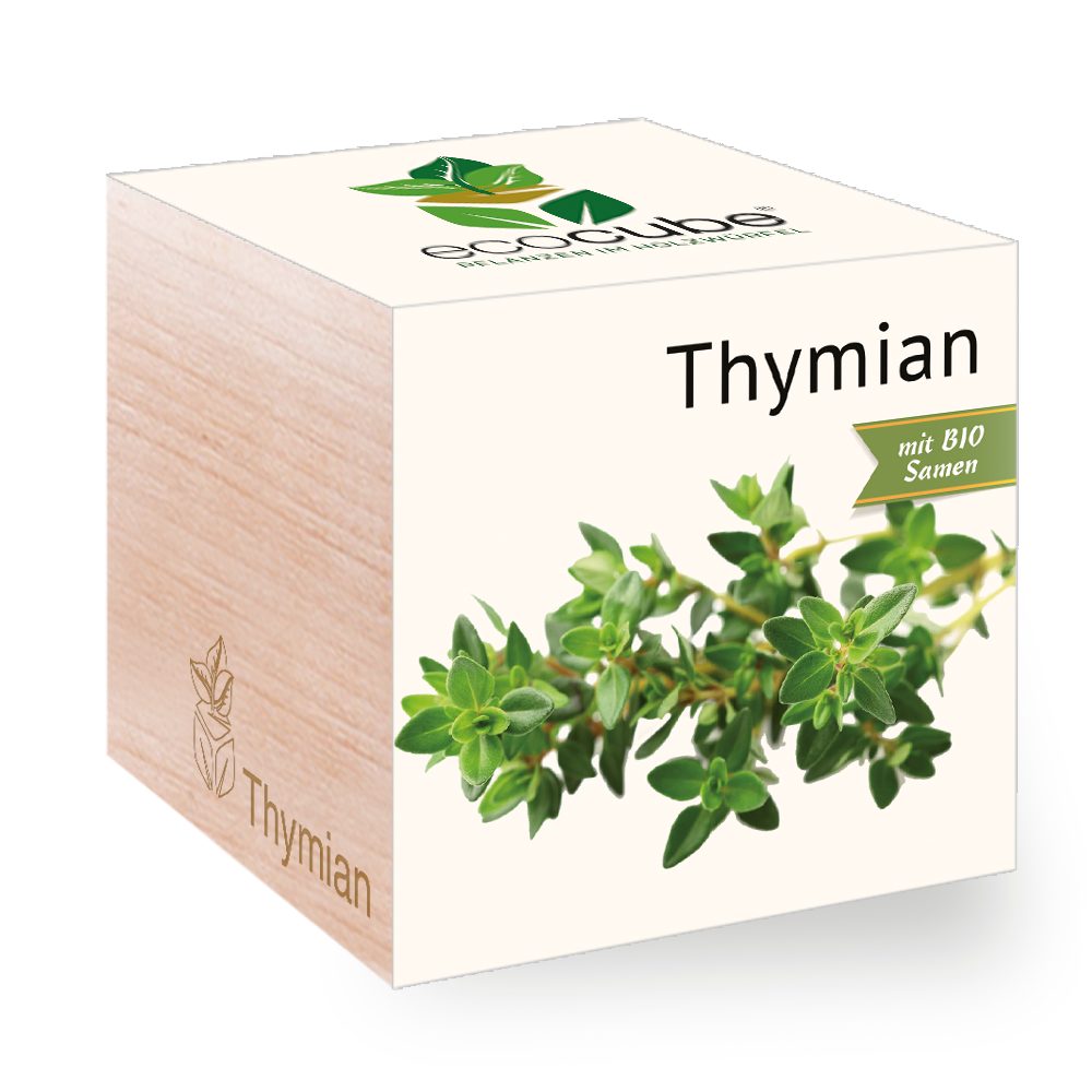 Feel Green Blumenerde Ecocube Thymian von Feel Green, Еко-товарe Geschenkidee, (1-St)