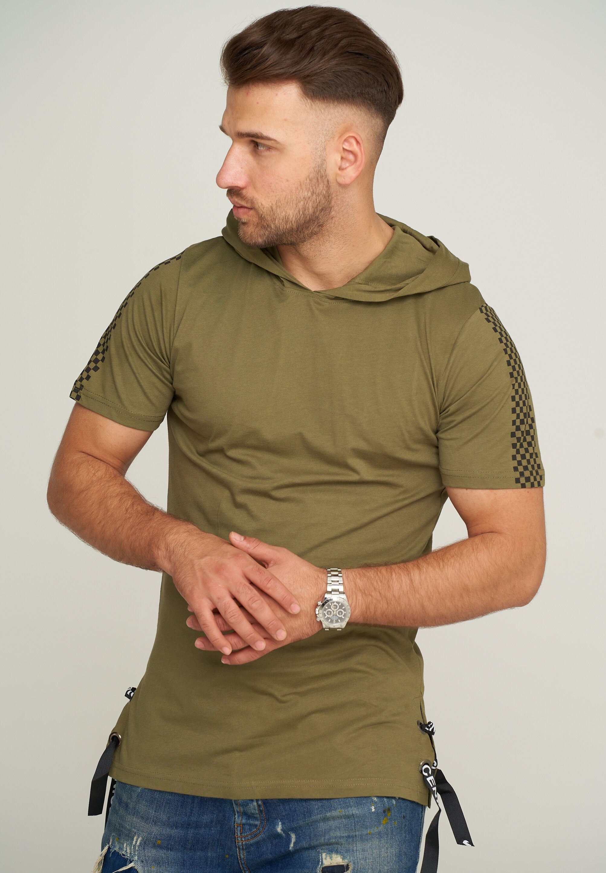 Premium im T-Shirt 2YMANCOS 2Y Oversize-Stil Khaki