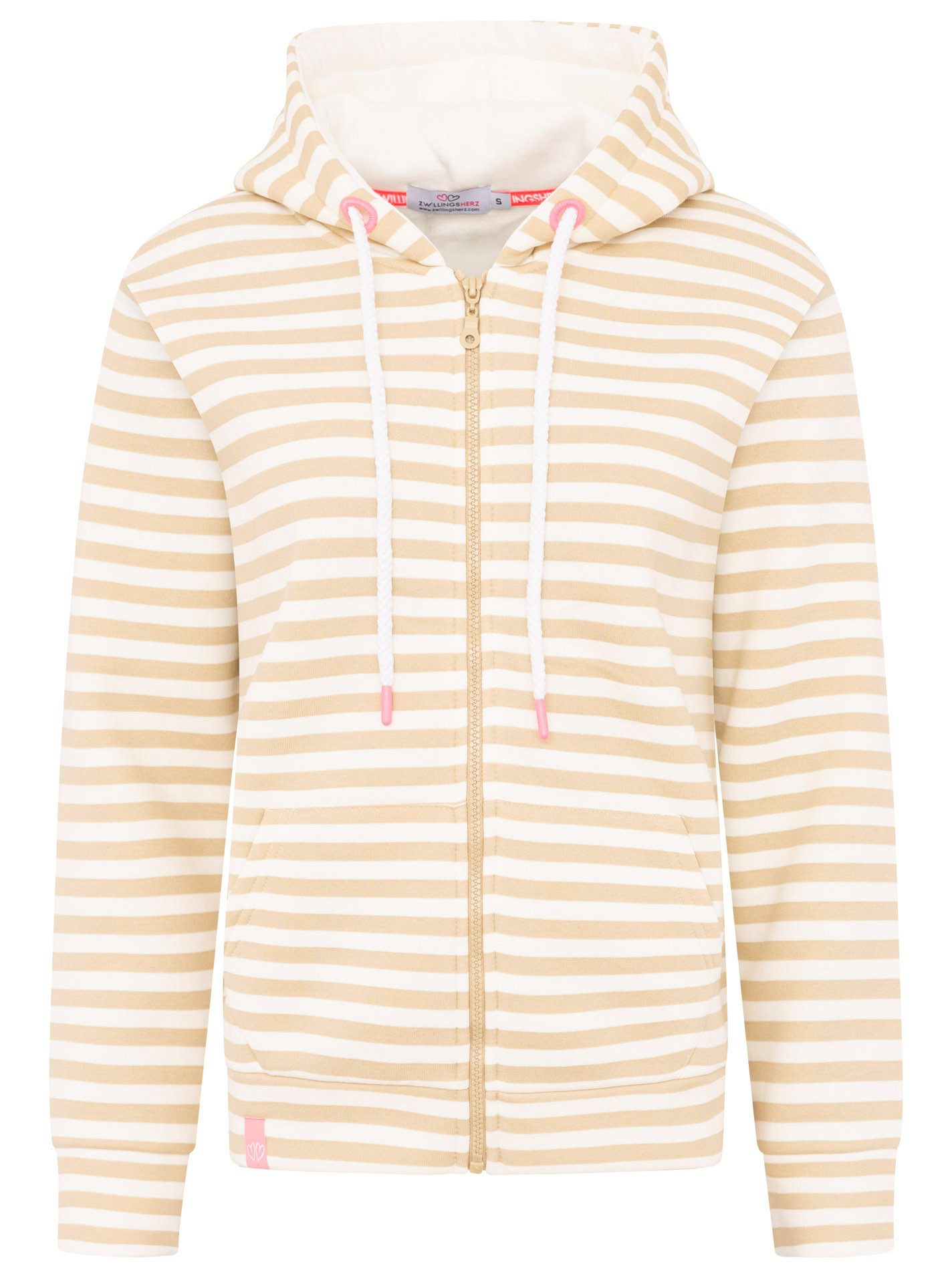 Zwillingsherz Kapuzensweatjacke Streifen, Kapuze, Reißverschluss, modisch, günstig online kaufen