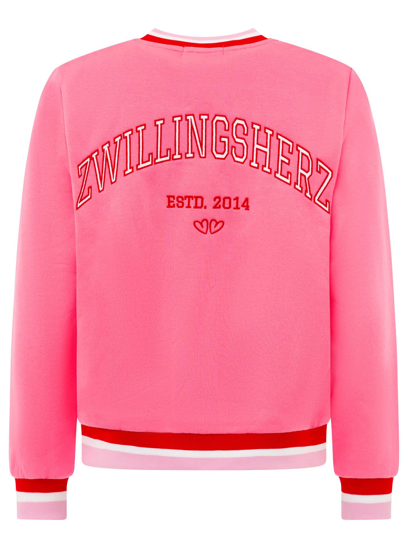 Zwillingsherz Sweatjacke "Zwillingsherz" durchgehender Zipper, Logo auf der Schulter, gestreifte Bündchen – Bild 5 von 5