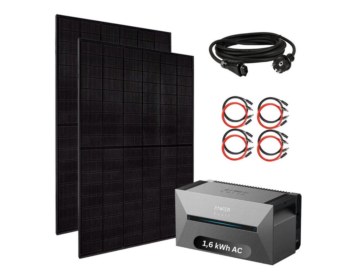 Thumbnail - MyVoltaics Balkonkraftwerk Erweiterungs-Set 880 Watt für Balkonkraftwerke mit 1,6 kWh AC Speicher, 800 W, bifaziale Modu...