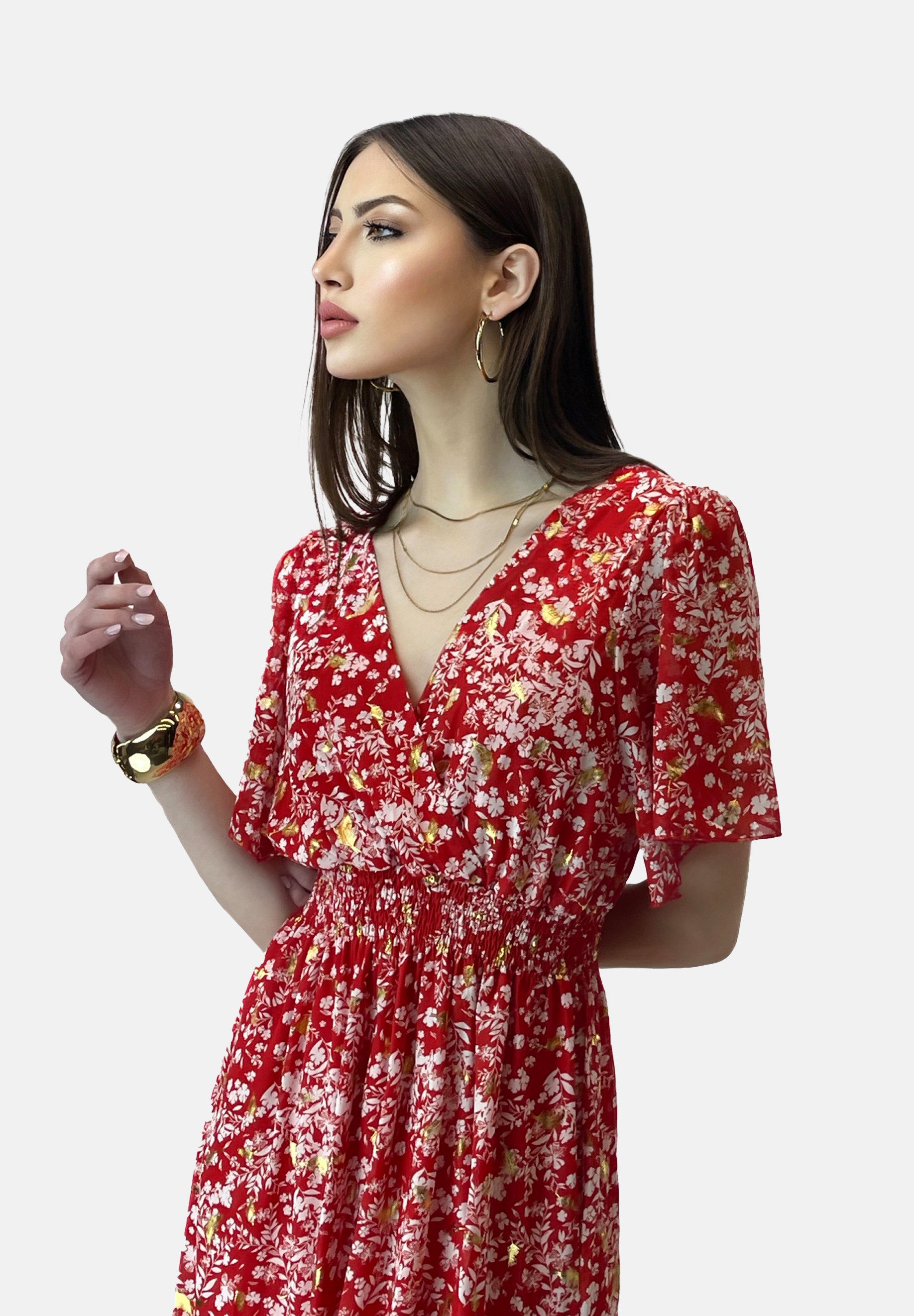 Elara Sommerkleid Elara Damen Sommerblumenkleid (1-tlg) günstig online kaufen