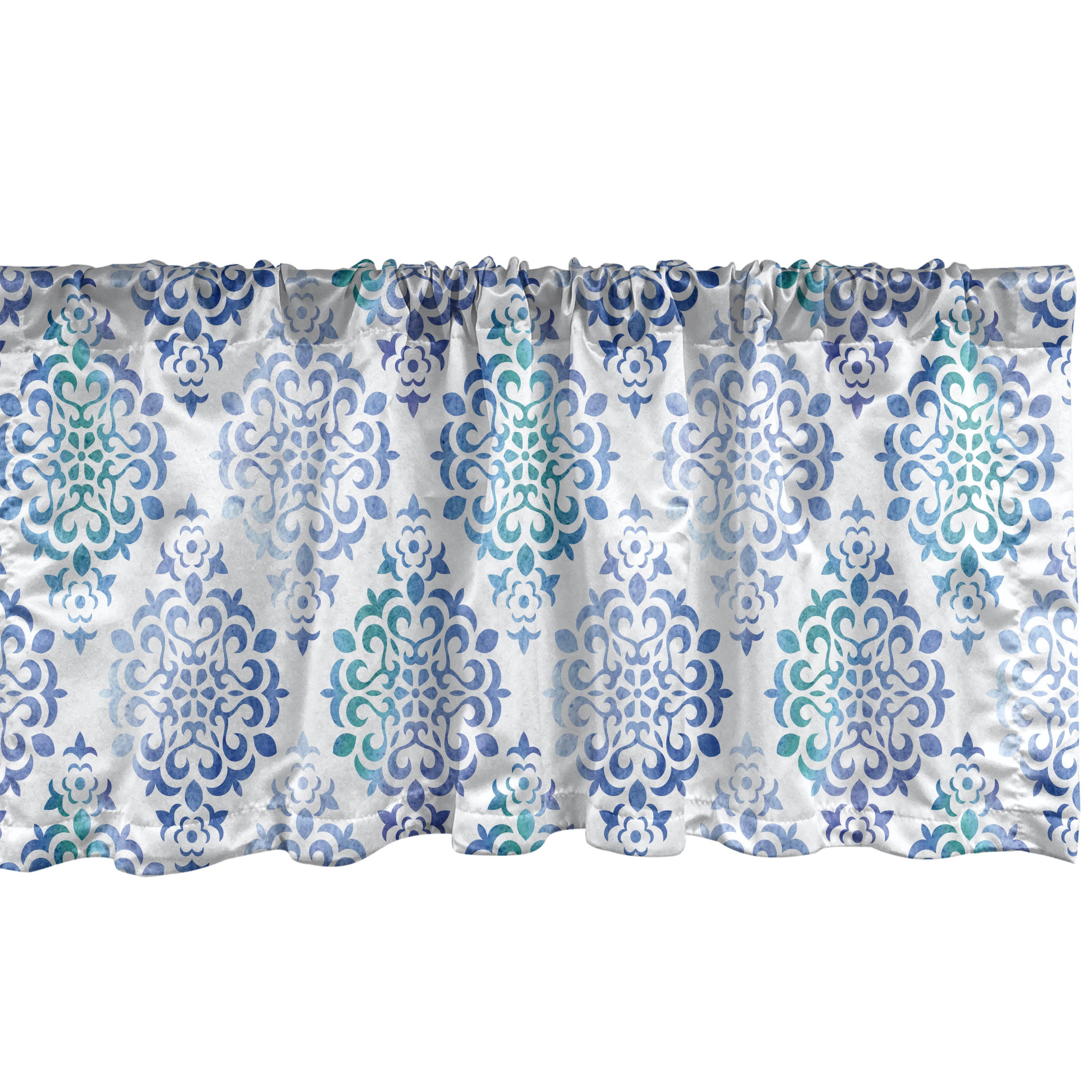 Scheibengardine Vorhang Volant für Küche Schlafzimmer Dekor mit Stangentasche, Abakuhaus, Microfaser, Aquarell marokkanische Element