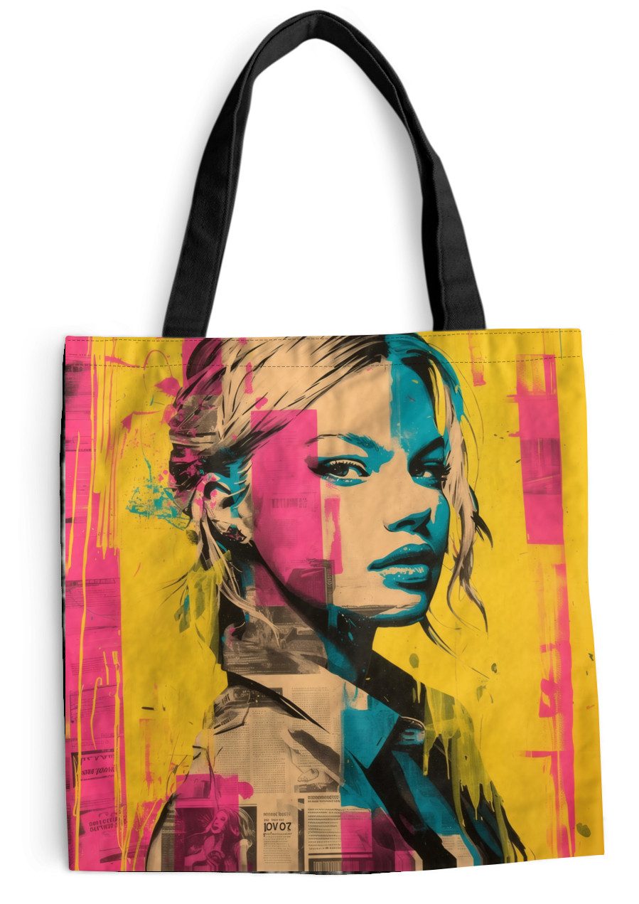 MuchoWow Shopper Frau - Malstreifen - Farbig, Handtasche, Damen und Herren, Schultertasche, Umhängetasche, Tote Bag
