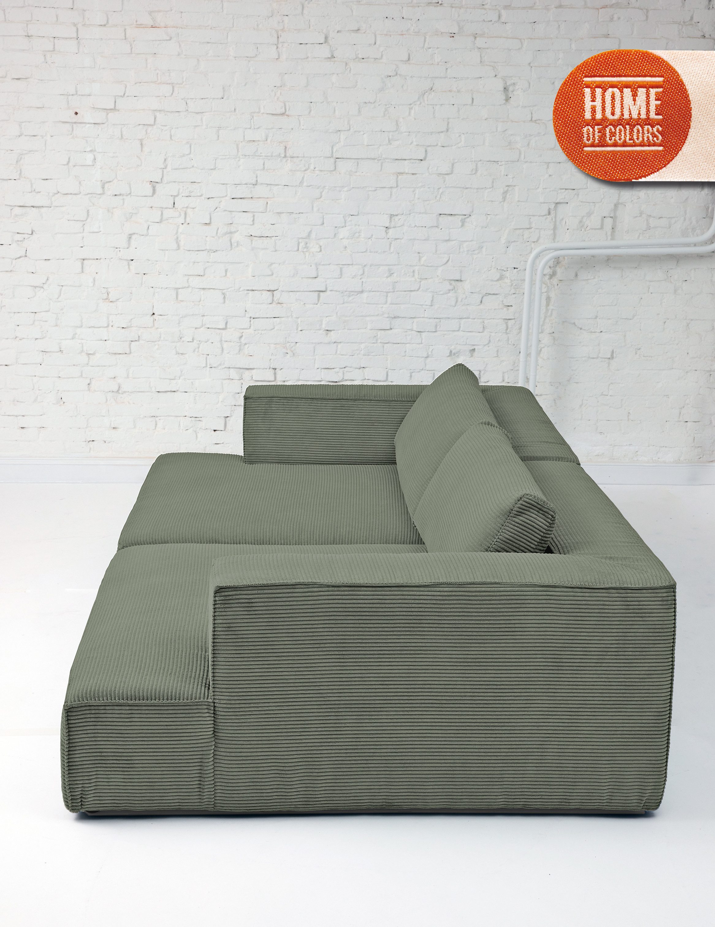 HOME OF COLORS Big-Sofa BIG CUBE – das kubische Megasofa mit extra-tiefem, soften Sitzgefühl, in weichem Cordstoff und vielen schönen Farben