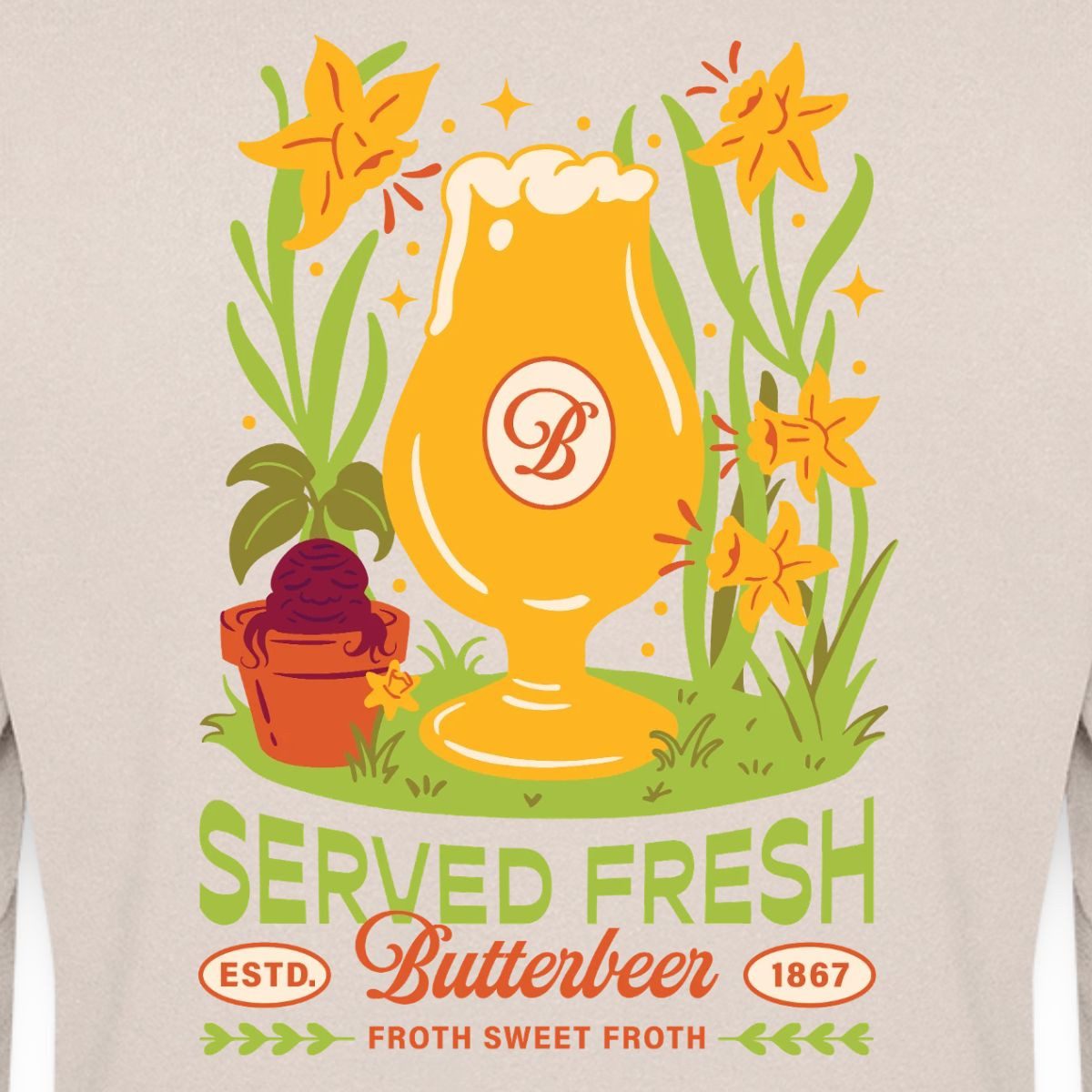Spreadshirt Sweatshirt Harry Potter Butterbeer Served Fresh Unisex Pullover (1-tlg)