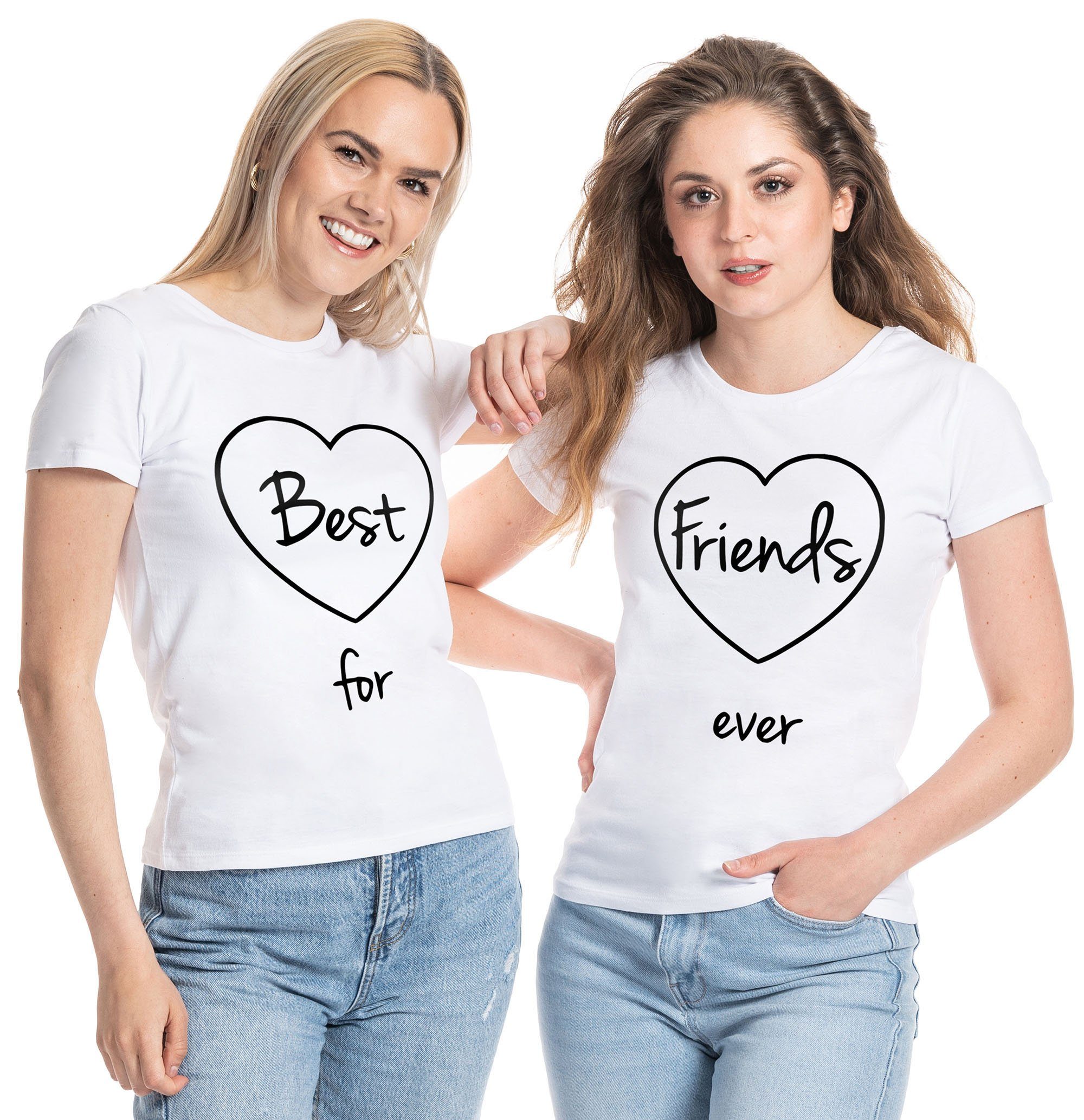 T-Shirt Best Friends For Ever Damen T-Shirt Set Beste Freunde