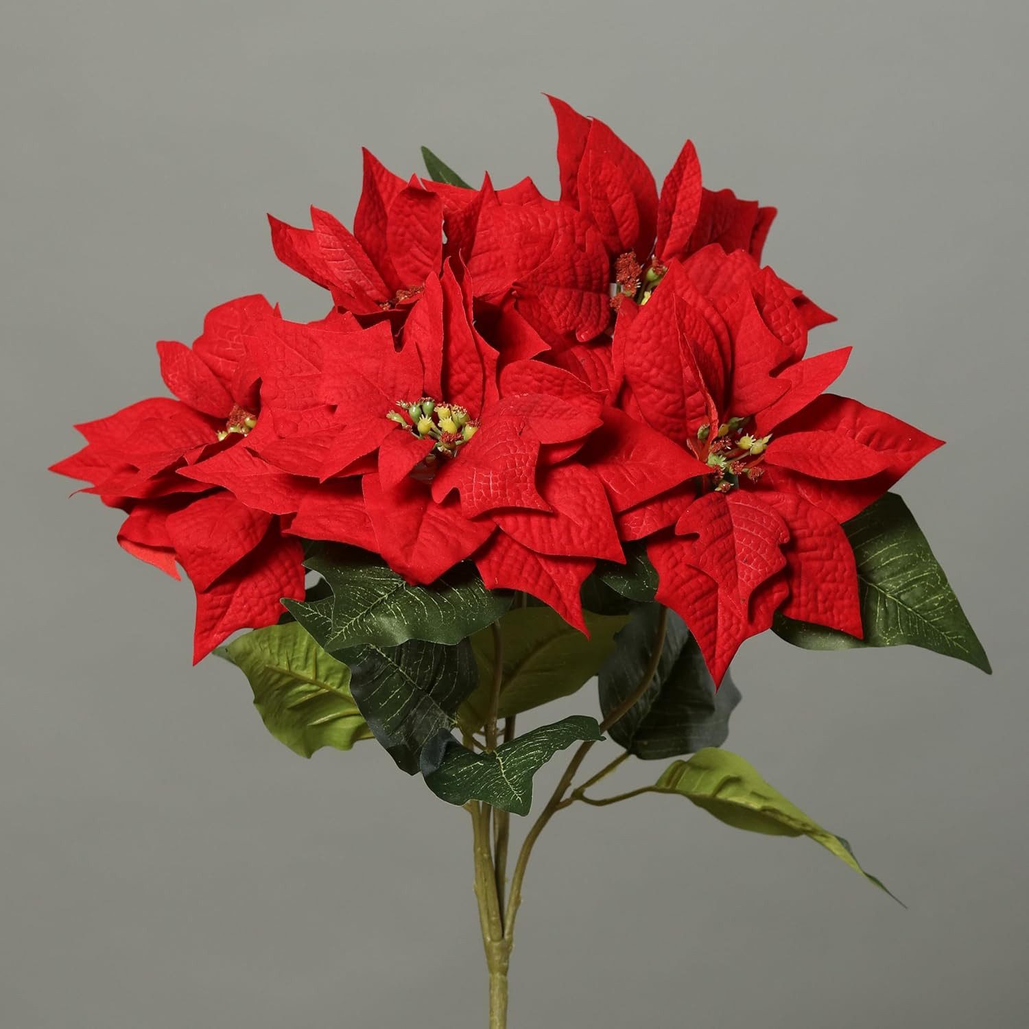 Kunstpflanze Künstliche Poinsettia Busch 47 cm Weihnachtsstern, mucPlants günstig online kaufen