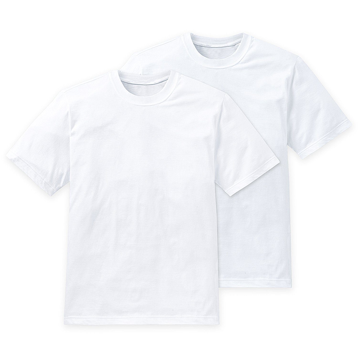(100) T-Shirt 4-St., Baumwolle reine Weiss 4er-Pack) - Unterziehshirt Schiesser Rundhals (Spar-Pack, American Multipack