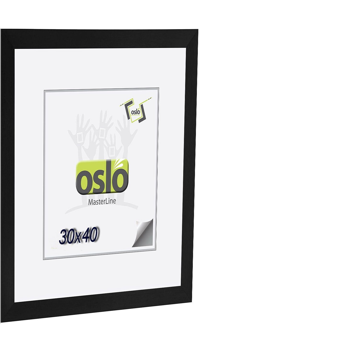 Oslo MasterLine Portraitrahmen Bilderrahmen 30 x 40 cm Aluminium gebürstet 3 cm breit, (silber} {schwarz} {graphit), 30 x 40 cm schwarz Fotorahmen mit Echtglas Made in Germany