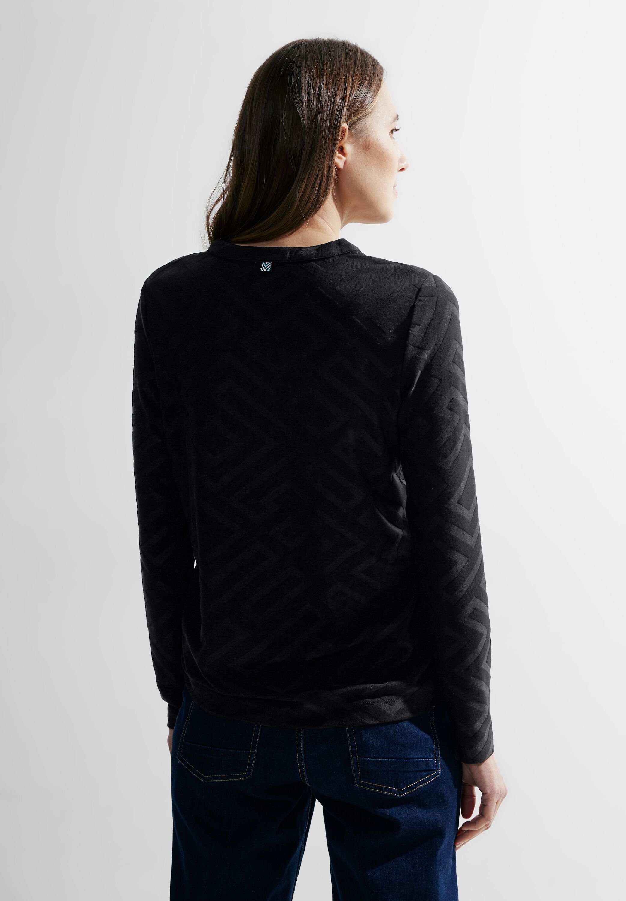 CECIL Langarmshirt aus softem Materialmix