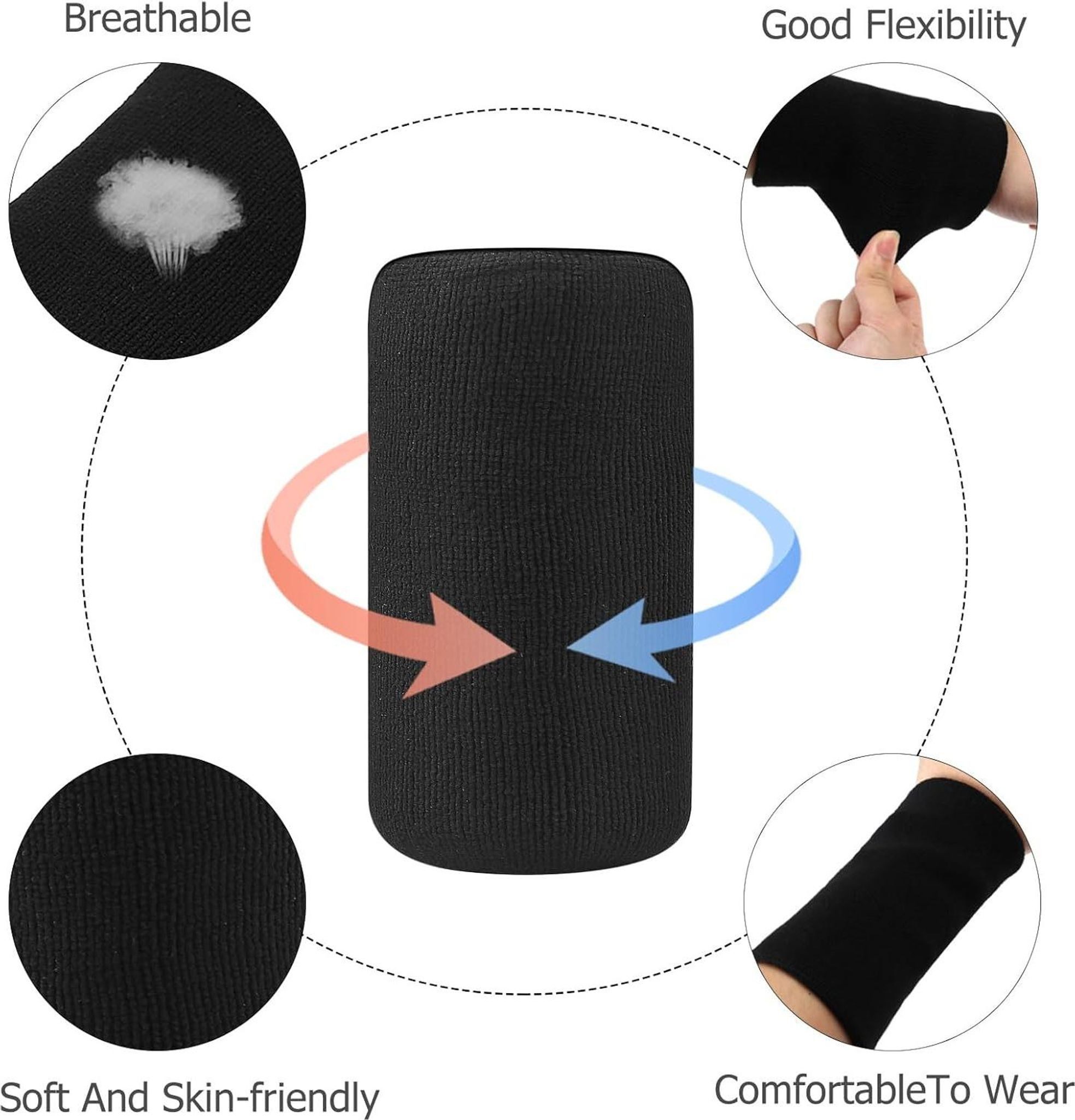 FELIXLEO Fußbandage Hochwertiges Material absorbiert Schweiß effektiv beim Sport (1-tlg)