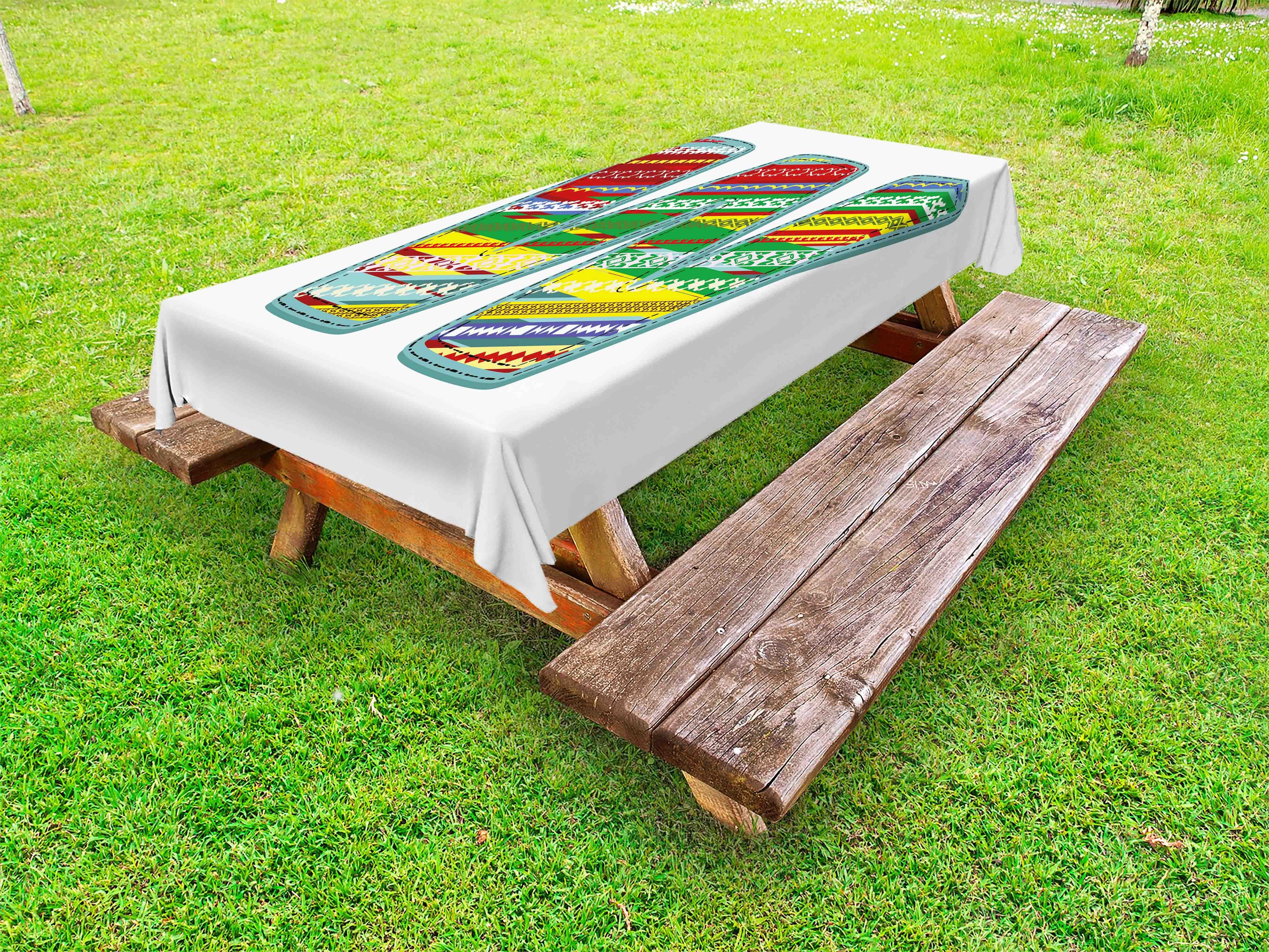 Ostafrikas W Buchstabe waschbare w dekorative Tischdecke Abakuhaus Boho Picknick-Tischdecke,