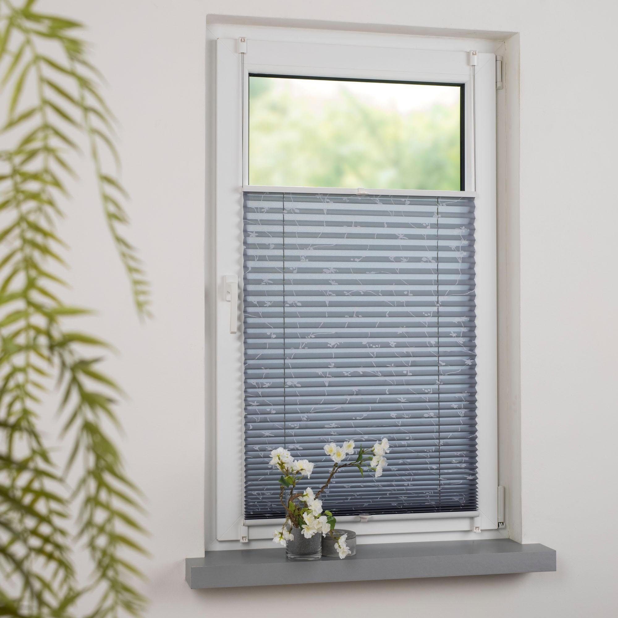 Liedeco Plissee Klemmfix-Plissee Ranke grau, Lichtschutz, ohne Bohren, vers günstig online kaufen