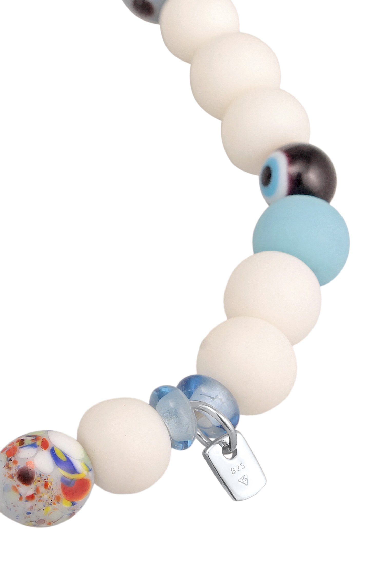 Kuzzoi Bead-Armband-Set Smiling Bead Glas Harz Perlen 925 Silber, Smiling Face
