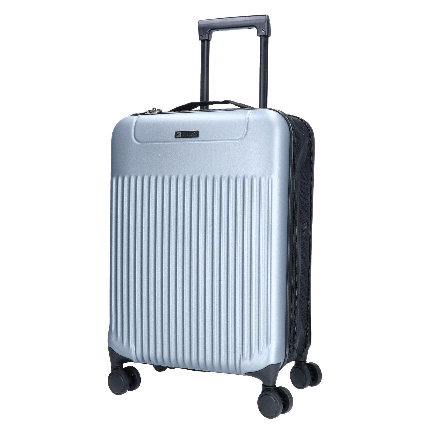 TheTrueC Koffer TheTrueC 4-Rad Trolley Faltbar 55cm - OSLO silber, 4 Rollen Rollen