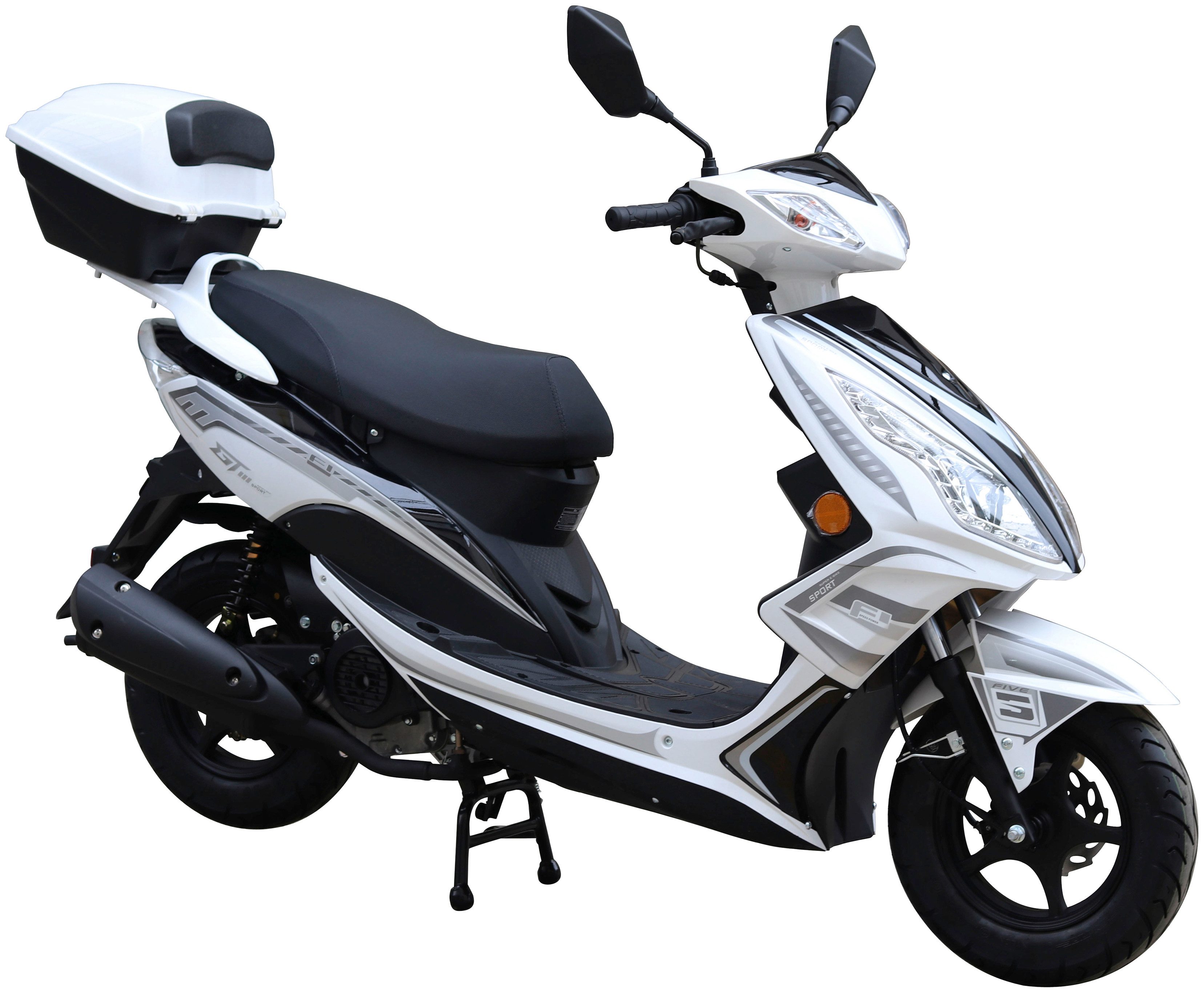 GT UNION Motorroller GT3 45, 49,6 ccm, 45 km/h, Euro 5, (Set, mit Topcase), Luftgekühlter Motor