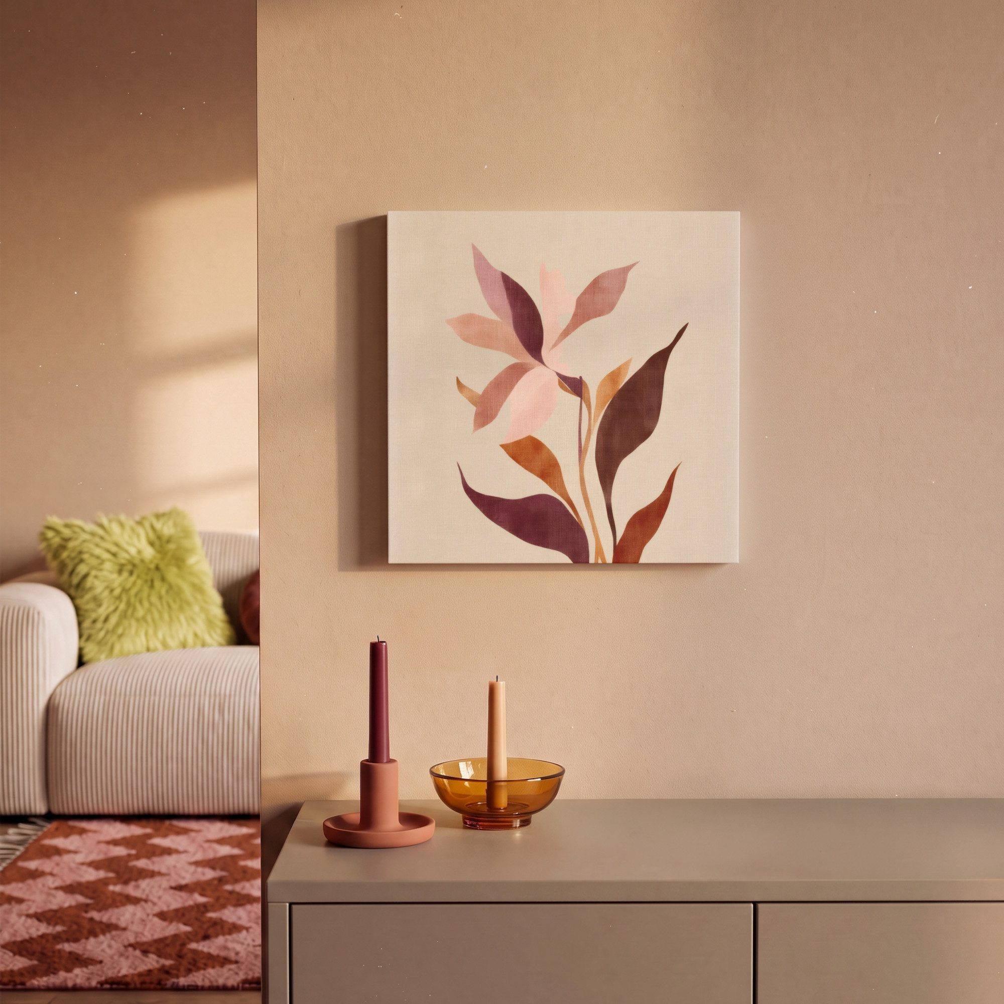 OneMillionCanvasses® Leinwandbild Blumen - Blütenblätter - Minimalistisch - Rosa, Fotodruck (1 St), Leinwand Bilder Klein, Wand Dekoration Aesthetic 30x20 cm – Bild 2 von 5
