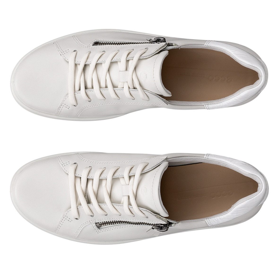 Ecco Soft 7 Side Zip Lace (Premium-Vollnarbenleder) weiss Damen Sneaker günstig online kaufen