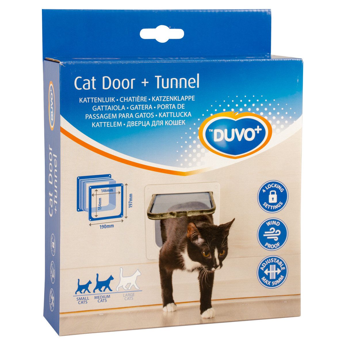 DUVO+ Katzenklappe Katzenklappe + Tunnel weiß