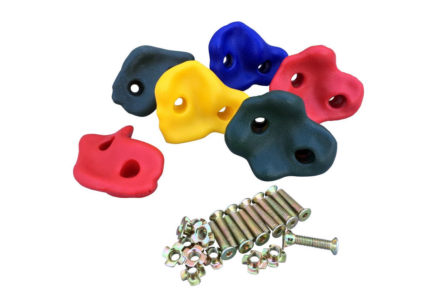 Loggyland Spielturm-Erweiterung Klettersteine für Kletterwand, 6er-Set I für Boulderwand, (6 St., incl. Befestigungsmaterial), für Kinder Spielplatz und Garten