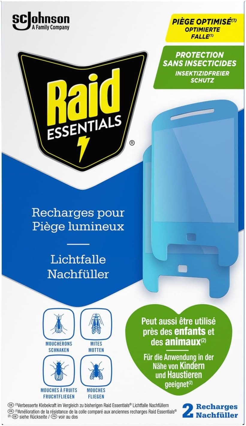 Raid Insektenfalle Essentials Lichtfalle Nachfüller, 2 Nachfüller