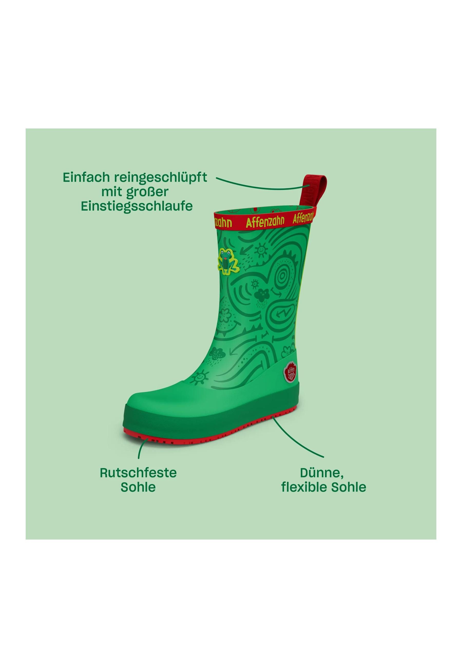 Affenzahn Vegan Plashy . Gummistiefel (2-tlg) nach Barfußschuhprinzip