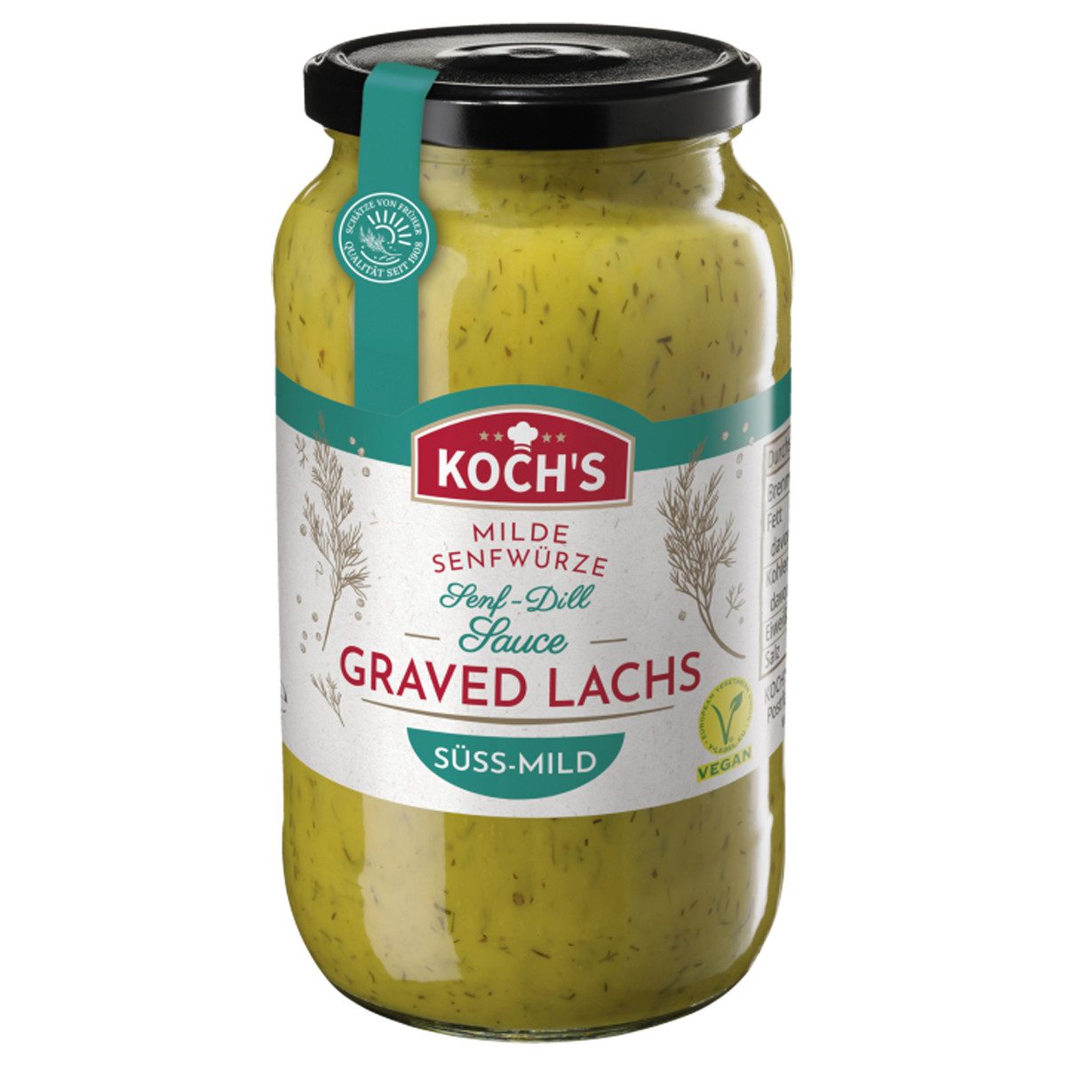 Homann Saucen, Kochs Gravad Lachs Sauce cremig fein mit Dill und Senfnote 1000ml