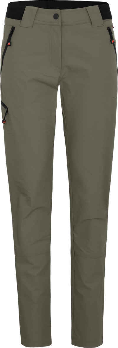 Bergson Outdoorhose VIDAA COMFORT (slim) Damen Wanderhose, leicht, strapazierfähig, Kurzgrößen, grau/grün