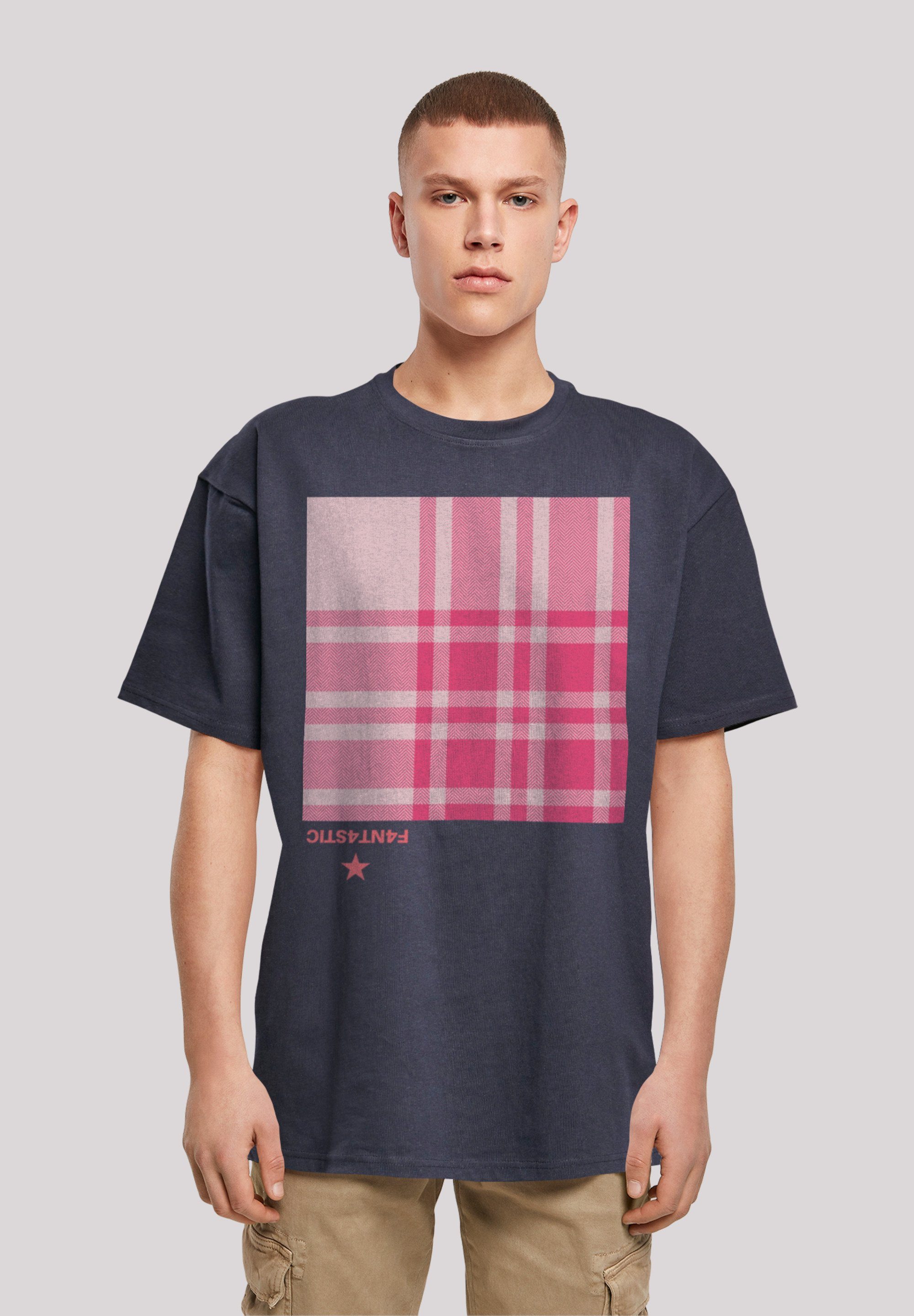 F4NT4STIC T-Shirt Karo Pink Print navy