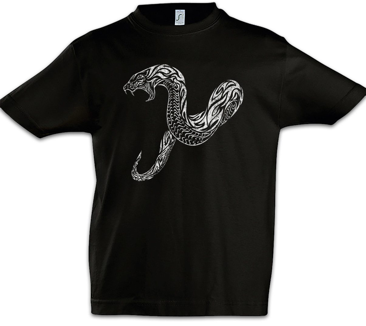 Print-Shirt Tribal Snake Kinder T-Shirt Schlange Tattoo Oldschool Flash Artist