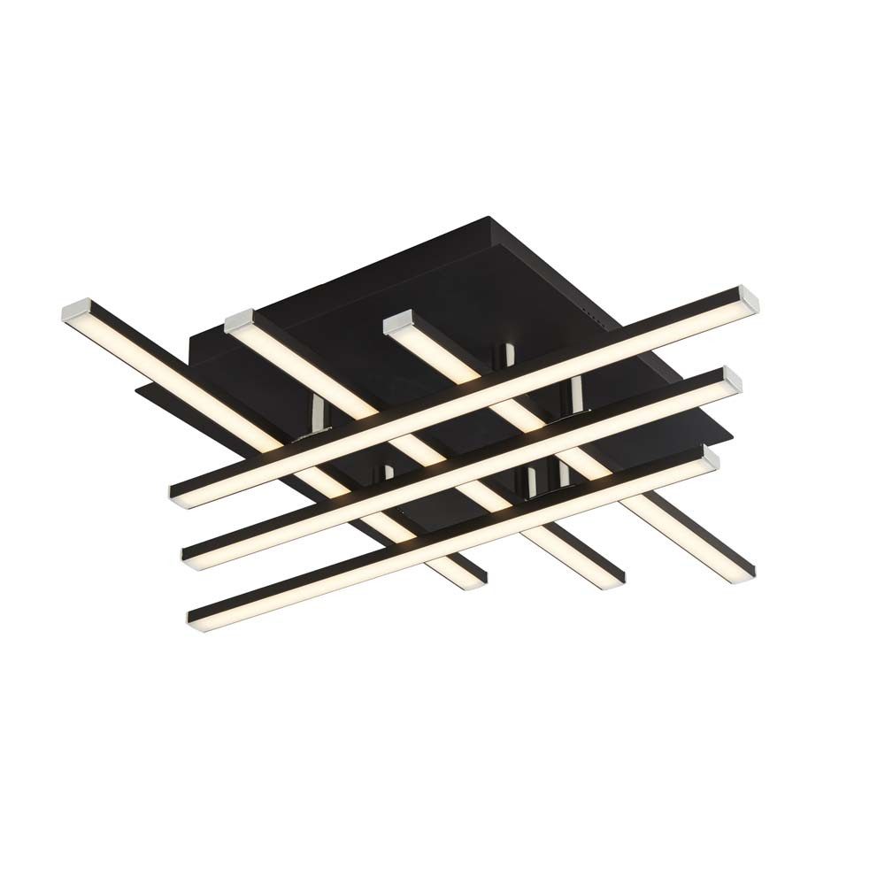 Searchlight LED Deckenleuchte, LED-Leuchtmittel fest verbaut, Warmweiß, Deckenlampe Deckenleuchte LED Wohnzimmerlampe schwarz weiß dimmbar L