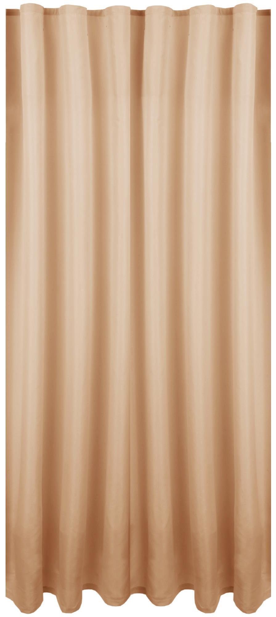 Vorhang, Bestlivings, Kräuselband (1 St), blickdicht, Microfaser, Blickdichte Gardine Fertiggardine mit Kräuselband, in versch. Größen und Farben verfügbar Sandgrau