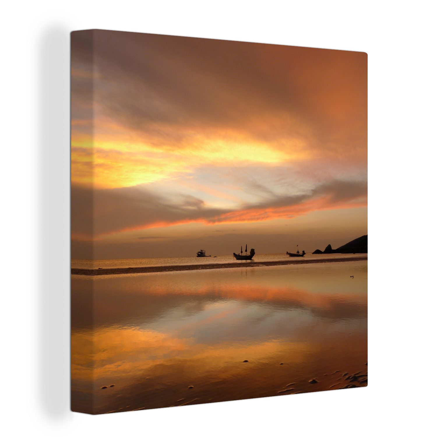 OneMillionCanvasses® Leinwandbild Sonnenuntergang über dem Sairee Beach auf Ko Tao in Thailand., (1 St), Leinwand Bilder für Wohnzimmer Schlafzimmer