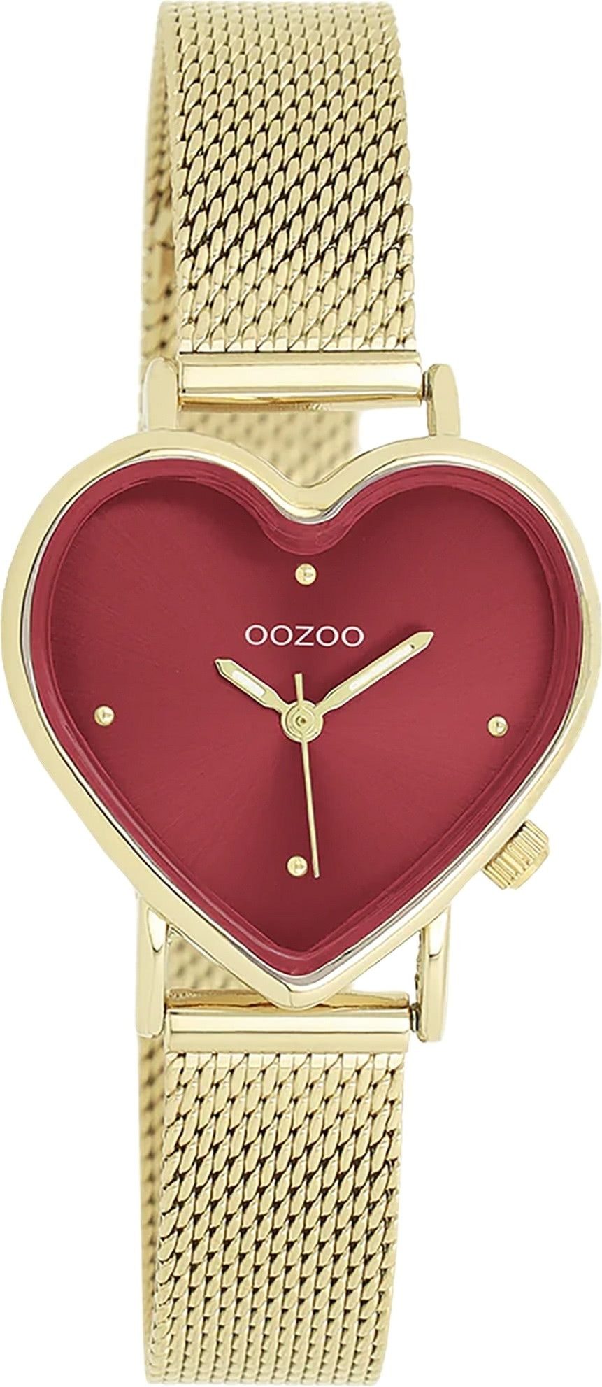 OOZOO Quarzuhr Oozoo Damen Armbanduhr OOZOO Timepieces, (Analoguhr), Damenuhr herzform, extra groß (ca28x29mm) Metallarmband, Fashion-Style