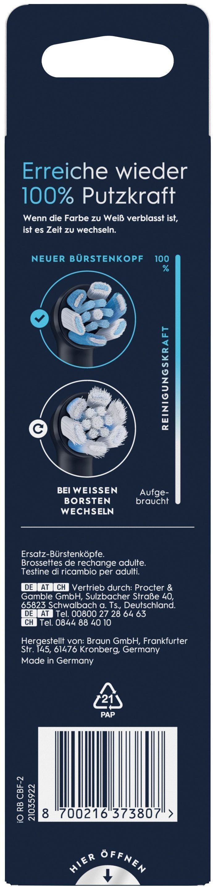 Oral-B Aufsteckbürsten iO Ultimative Reinigung, für fortgeschrittene Tiefenreinigung und Plaque-Entfernung – Bild 4 von 4