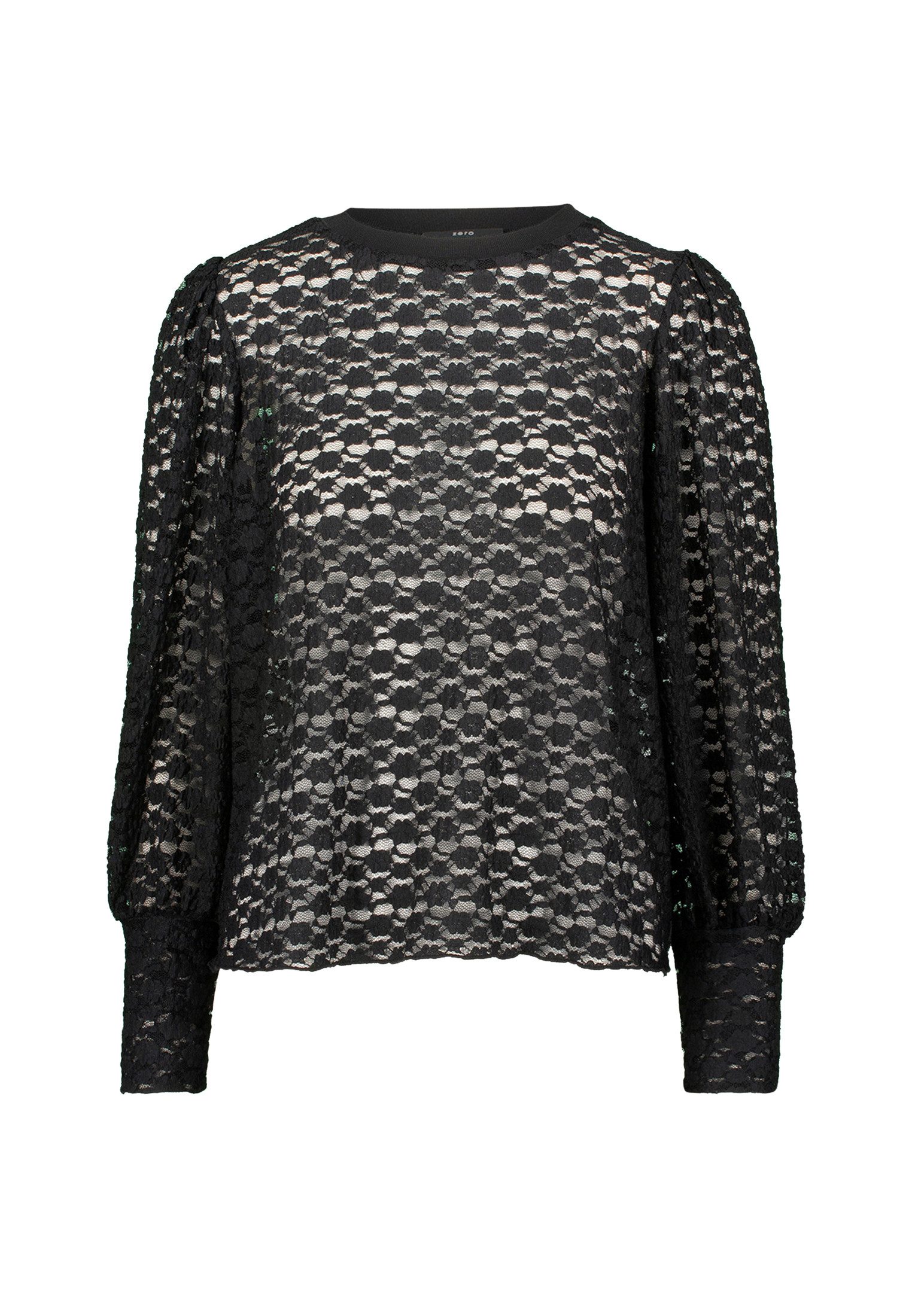 Zero Spitzenbluse Damen mit Rundhalsausschnitt günstig online kaufen