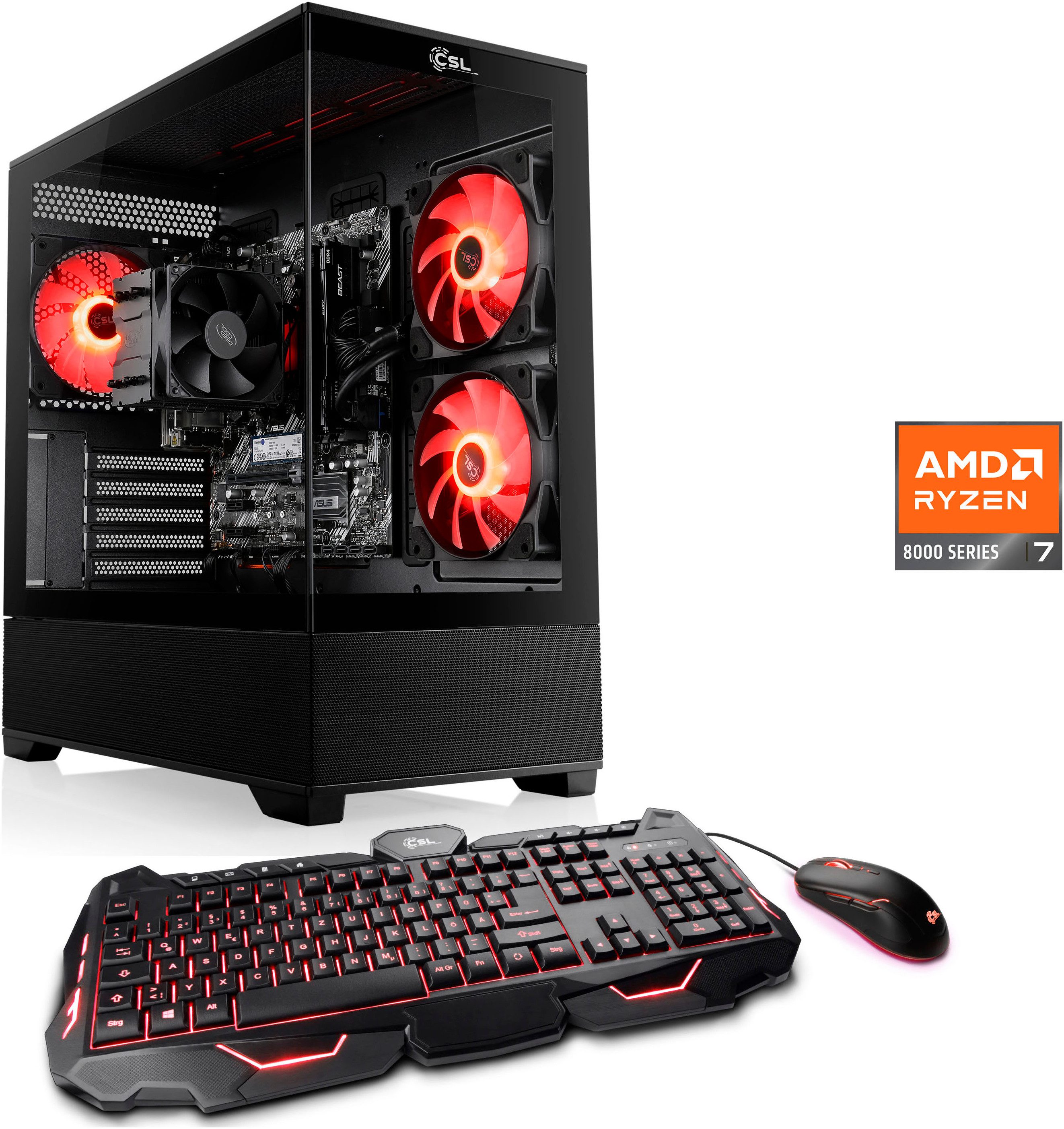 CSL AeroVision V24326 Gaming-PC (AMD Ryzen 7 8700G, 16 GB RAM, 500 GB SSD, Luftkühlung)