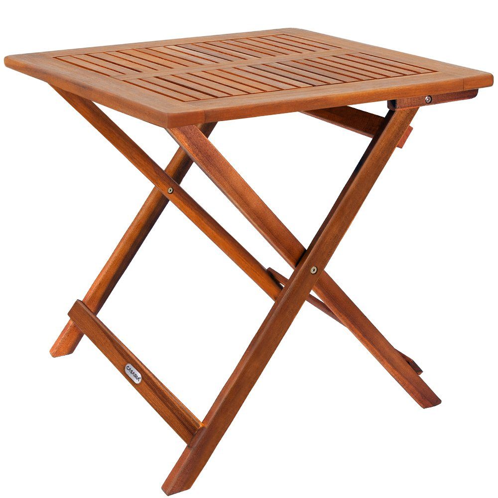 Casaria Klapptisch (1-St), Klappbar Holz Balkon Belastbar Garten 80kg 70x70x73cm Akazie Terrasse