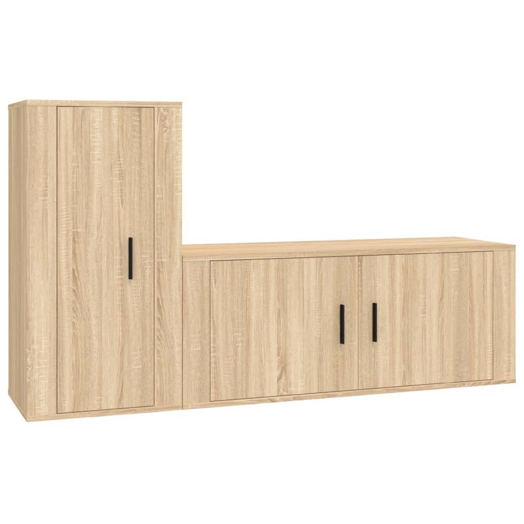 Sonoma-Eiche TV-Schrank furnicato TV-Schrank-Set Holzwerkstoff 2-tlg.