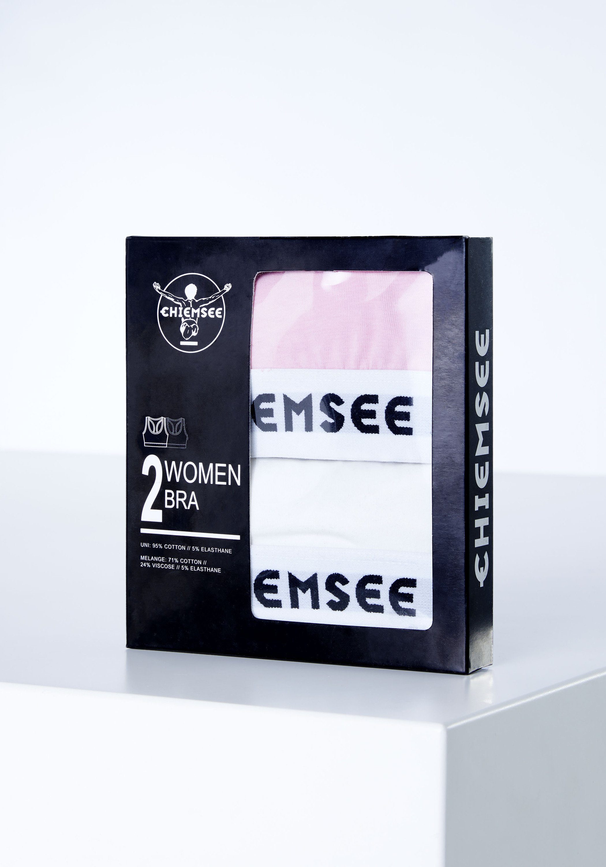Chiemsee Sport-BH 2er-Pack mit Pink/White Light 2 Logos (Set) Bustier