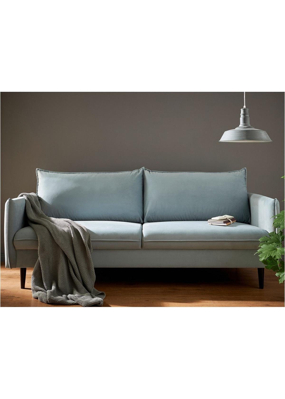 JVmoebel Sofa Blauer Moderner Dreisitzer 3-Sitzer Couch Luxus Sofa Brandneu, Made in Europe