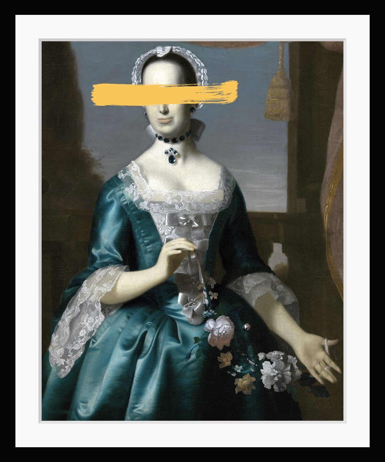 queence Bild Ann-Kathrin mit Farbklecks, Bilder von Frauen, Frau, Gemälde, Historische Persönlichkeiten, Kunst, HD Premium Poster-Druck inkl. Holzrahmen