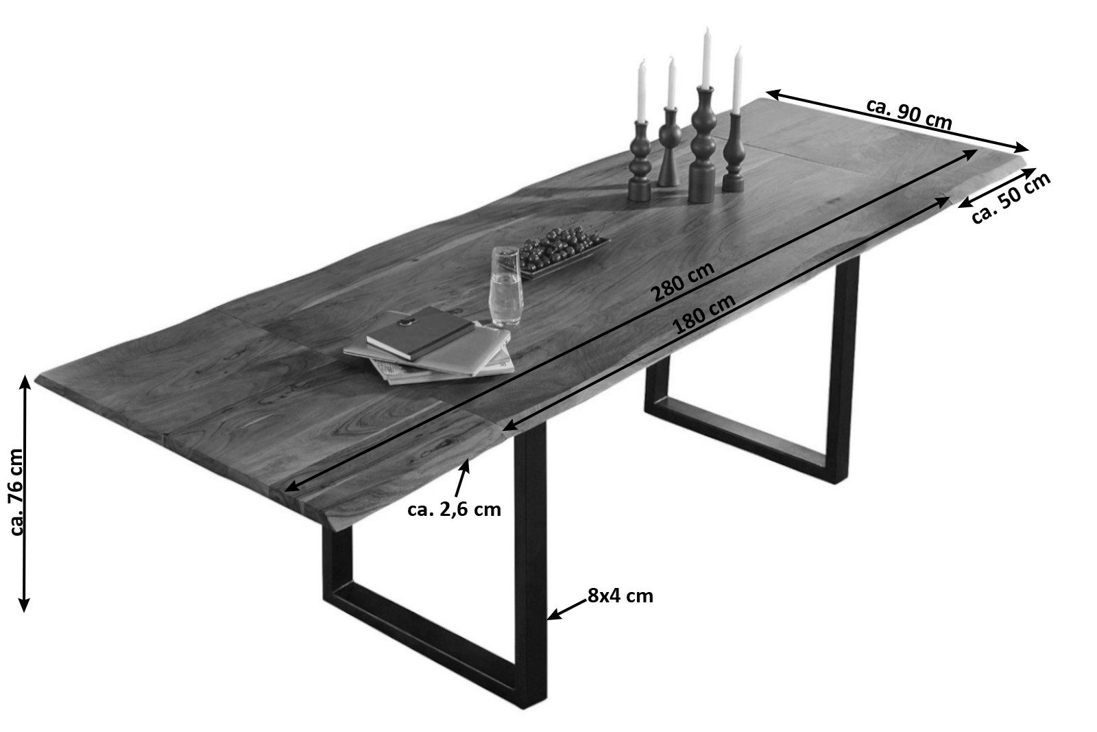 SAM® Baumkantentisch Dian, Baumkante, massives Akazienholz, günstig online kaufen