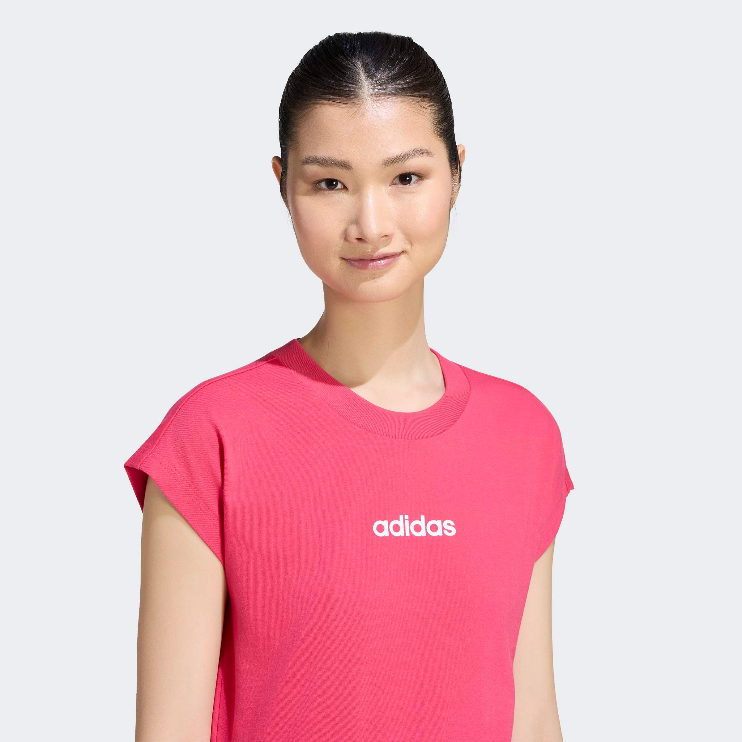 adidas Sportswear T-Shirt ESSENTIALS LINEAR COTTON sportlicher Stil, Kurzarm, ohne Verschluss, aus Baumwolle – Bild 4 von 5