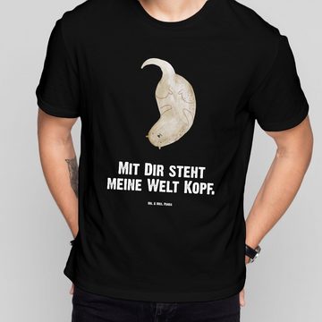 Mr. & Mrs. Panda T-Shirt Otter Kopfüber - Schwarz - Geschenk, Herrn, Seeotter, süß, Fischotter (1-tlg)