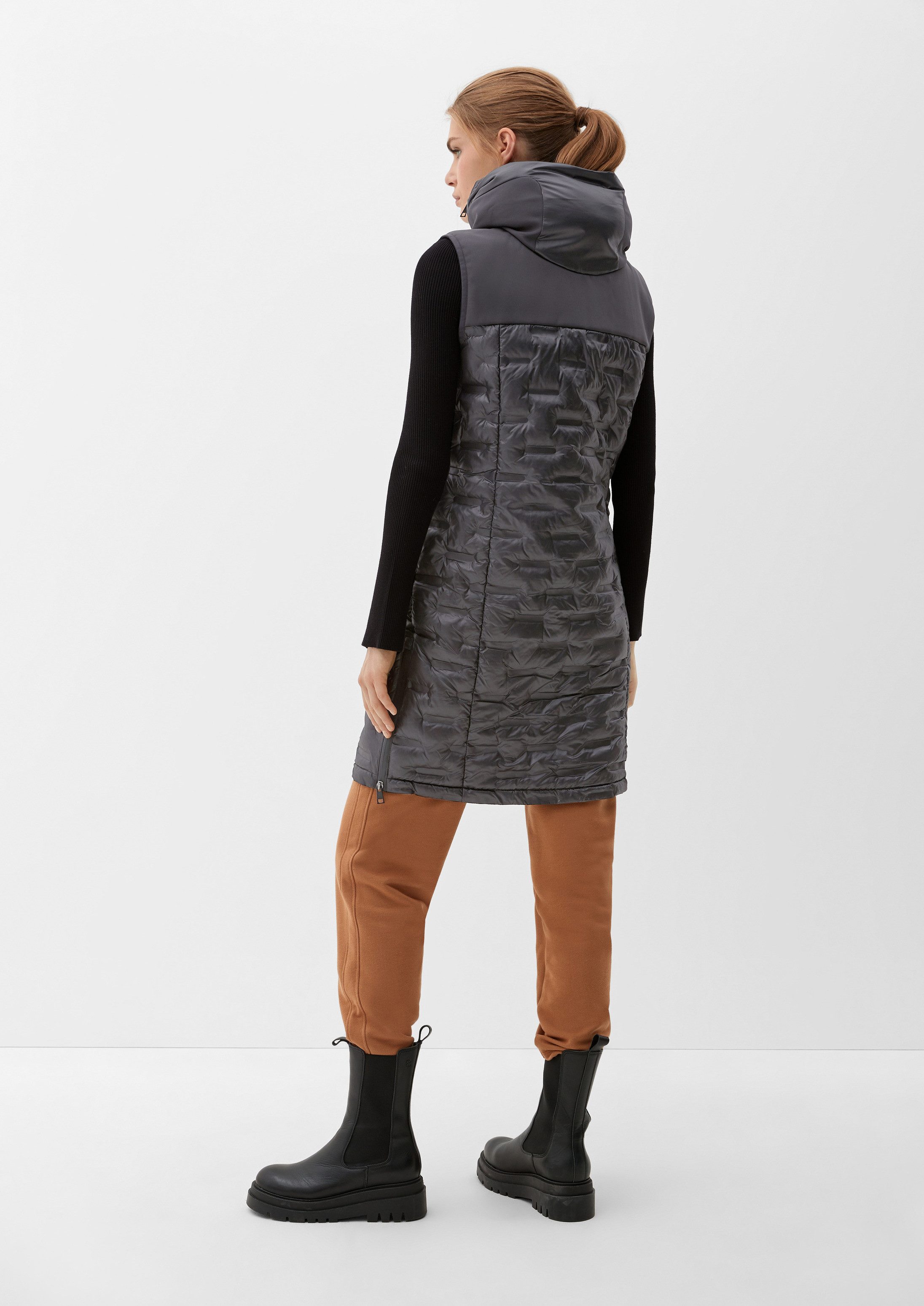s.Oliver Outdoorjacke Outdoor-Weste Long-Weste mit Steppung