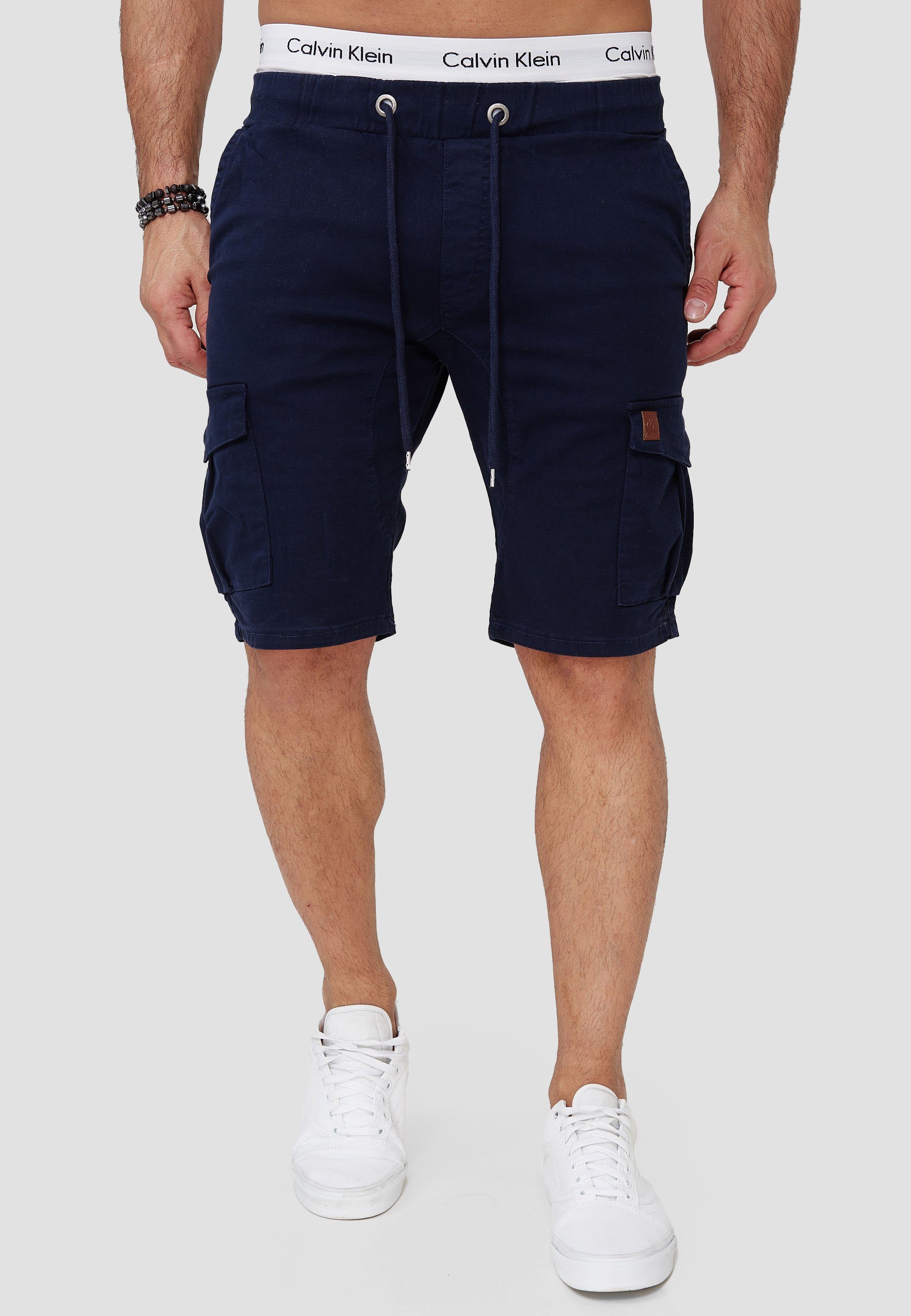 Shorts Navy Casual Sweatpants, Hose (Kurze OneRedox Fitness 1-tlg., Bermudas SH-3362 Freizeit im Design) modischem